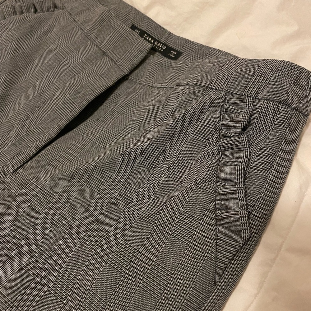 Zara straight-leg plaid pants
